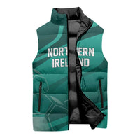 Custom Football 2026 Northern Ireland Sleeveless Puffer Jacket Green and White Army