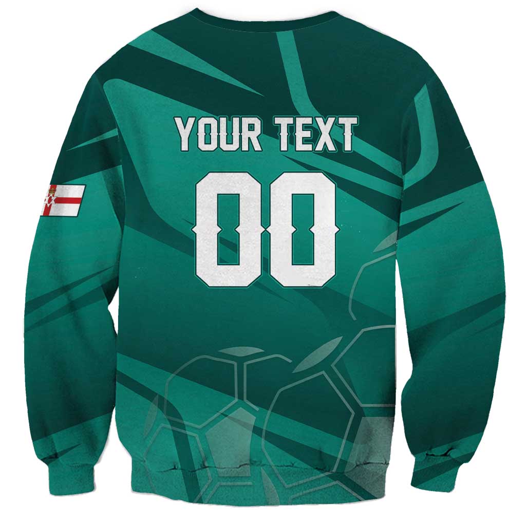 Custom Football 2026 Northern Ireland Sweatshirt Green and White Army