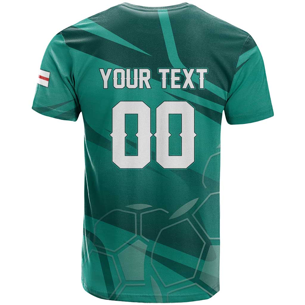 Custom Football 2026 Northern Ireland T Shirt Green and White Army