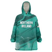 Custom Football 2026 Northern Ireland Wearable Blanket Hoodie Green and White Army