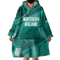 Custom Football 2026 Northern Ireland Wearable Blanket Hoodie Green and White Army