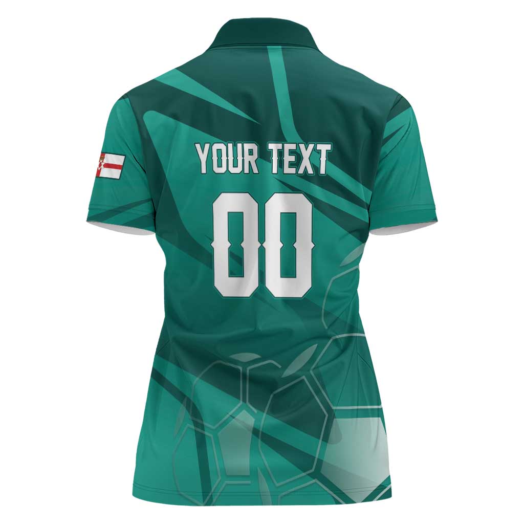 Custom Football 2026 Northern Ireland Women Polo Shirt Green and White Army