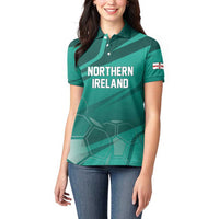 Custom Football 2026 Northern Ireland Women Polo Shirt Green and White Army
