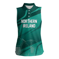 Custom Football 2026 Northern Ireland Women Sleeveless Polo Shirt Green and White Army