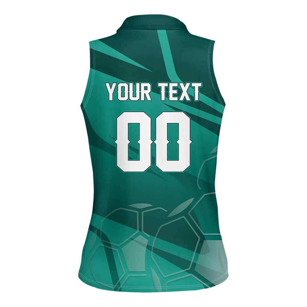 Custom Football 2026 Northern Ireland Women Sleeveless Polo Shirt Green and White Army