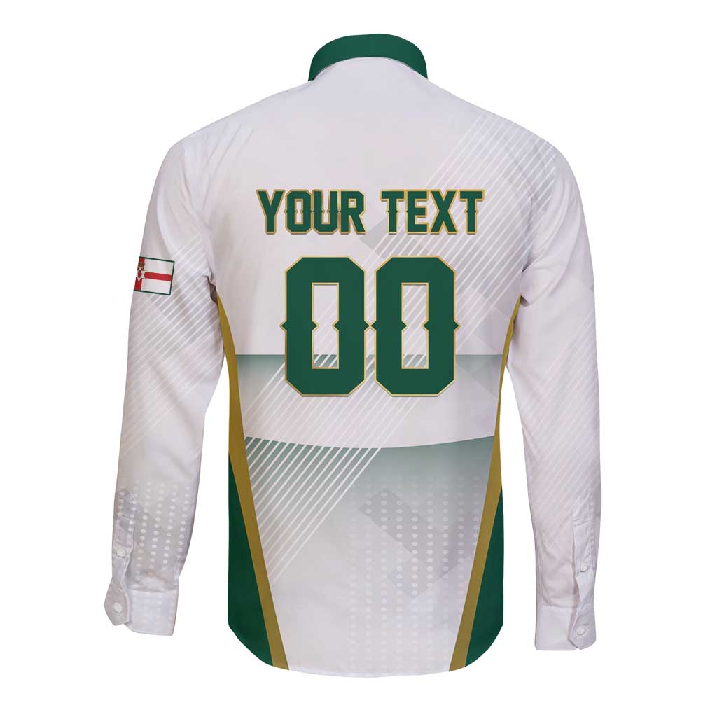 Custom Football 2026 Northern Ireland Long Sleeve Button Shirt GAWA Norn Iron Go Champion