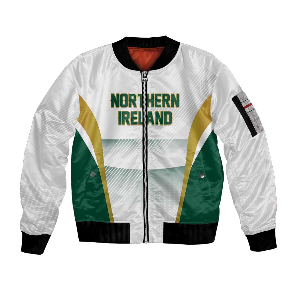 Custom Football 2026 Northern Ireland Sleeve Zip Bomber Jacket GAWA Norn Iron Go Champion