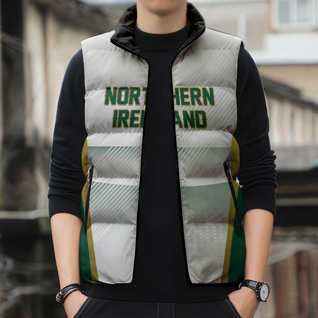 Custom Football 2026 Northern Ireland Sleeveless Puffer Jacket GAWA Norn Iron Go Champion