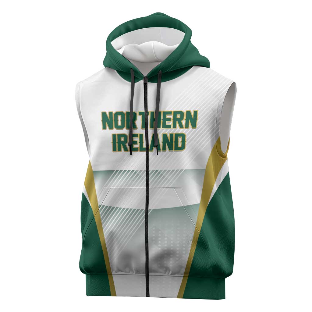 Custom Football 2026 Northern Ireland Sleeveless Zip Hoodie GAWA Norn Iron Go Champion