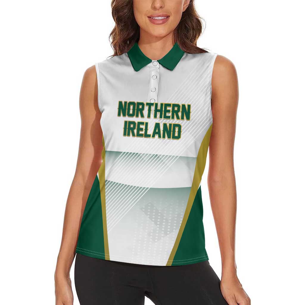 Custom Football 2026 Northern Ireland Women Sleeveless Polo Shirt GAWA Norn Iron Go Champion