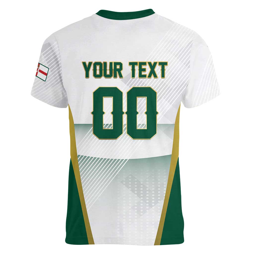 Custom Football 2026 Northern Ireland Women V-Neck T-Shirt GAWA Norn Iron Go Champion