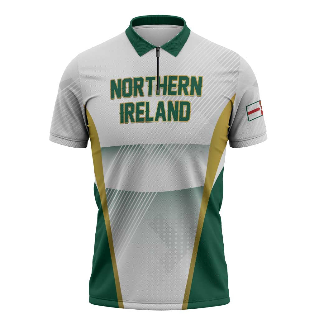 Custom Football 2026 Northern Ireland Zipper Polo Shirt GAWA Norn Iron Go Champion