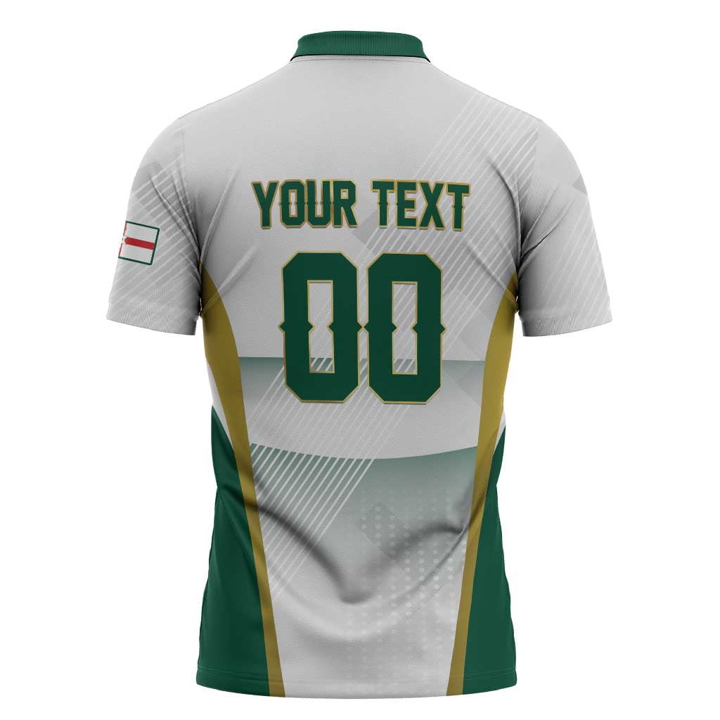 Custom Football 2026 Northern Ireland Zipper Polo Shirt GAWA Norn Iron Go Champion