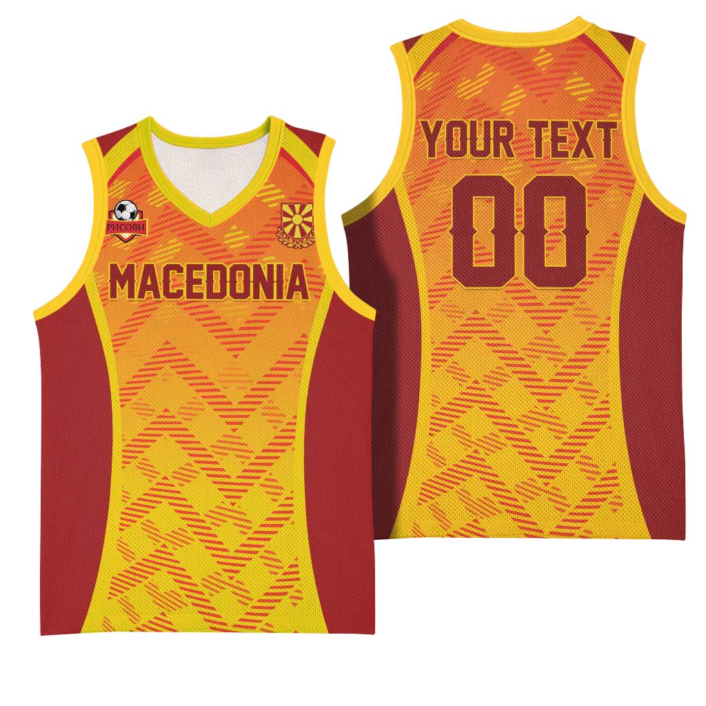 Custom Football 2026 Macedonia Basketball Jersey The Red Devils Go Glory