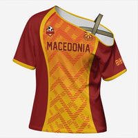 Custom Football 2026 Macedonia Cross Shoulder Shirt The Red Devils Go Glory