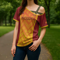 Custom Football 2026 Macedonia Cross Shoulder Shirt The Red Devils Go Glory