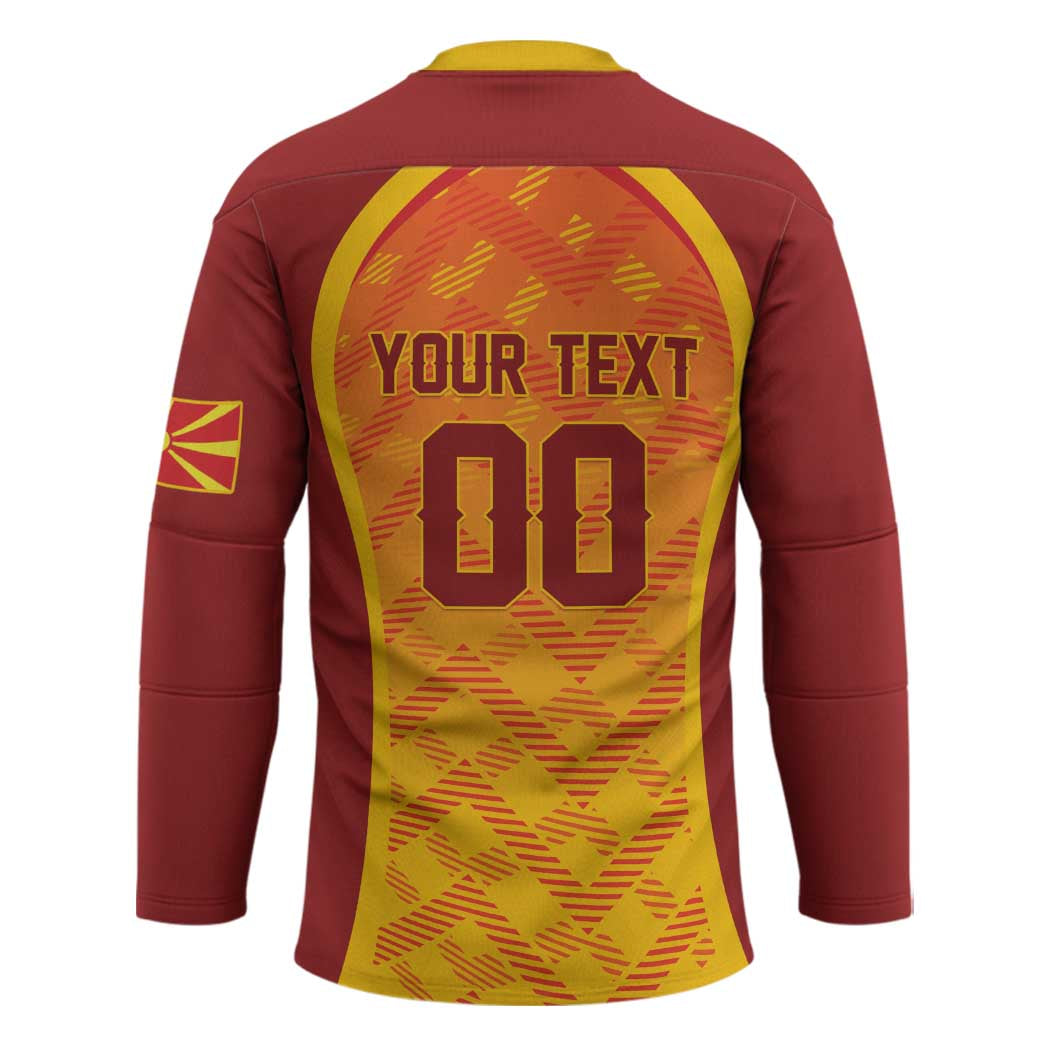 Custom Football 2026 Macedonia Hockey Jersey The Red Devils Go Glory