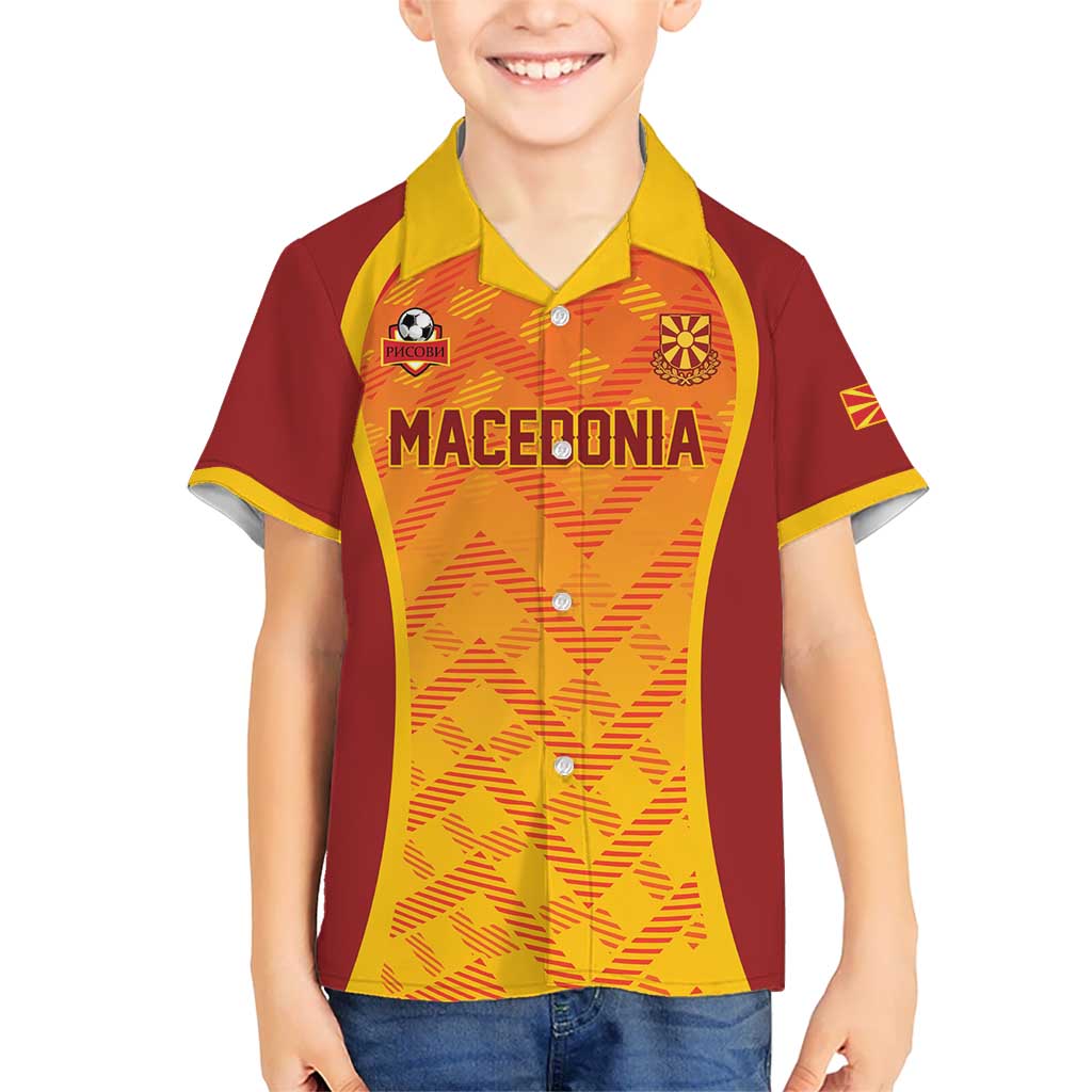 Custom Football 2026 Macedonia Kid Hawaiian Shirt The Red Devils Go Glory