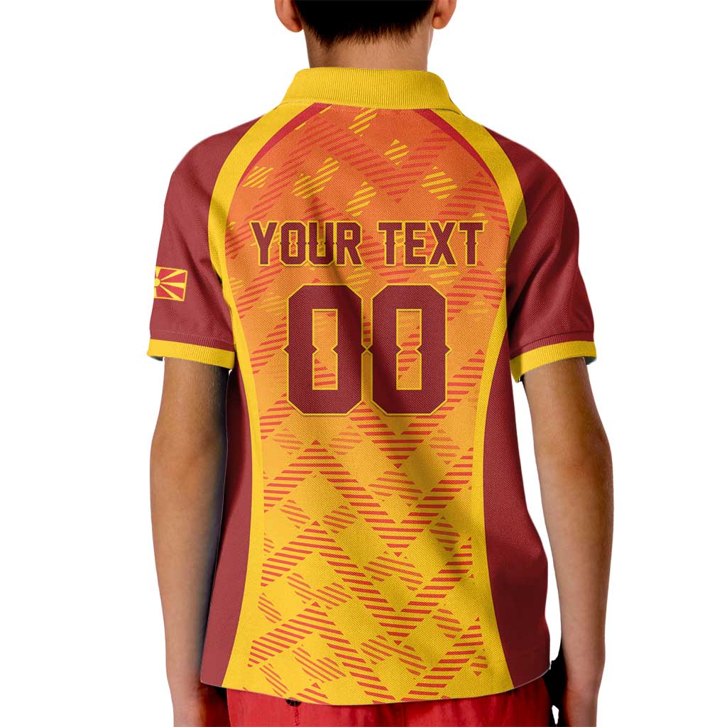 Custom Football 2026 Macedonia Kid Polo Shirt The Red Devils Go Glory