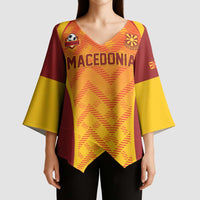 Custom Football 2026 Macedonia Kimono Sleeve Blouse The Red Devils Go Glory