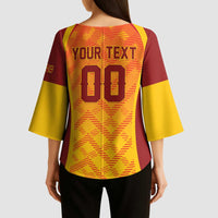 Custom Football 2026 Macedonia Kimono Sleeve Blouse The Red Devils Go Glory
