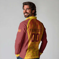 Custom Football 2026 Macedonia Long Sleeve Polo Shirt The Red Devils Go Glory
