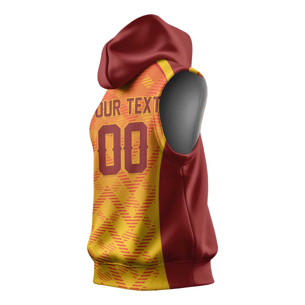 Custom Football 2026 Macedonia Sleeveless Hoodie The Red Devils Go Glory