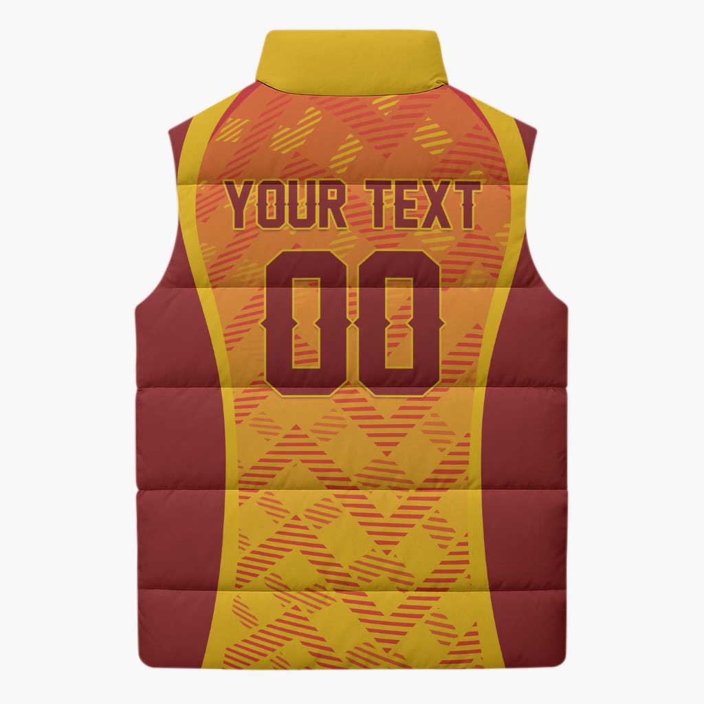 Custom Football 2026 Macedonia Sleeveless Puffer Jacket The Red Devils Go Glory