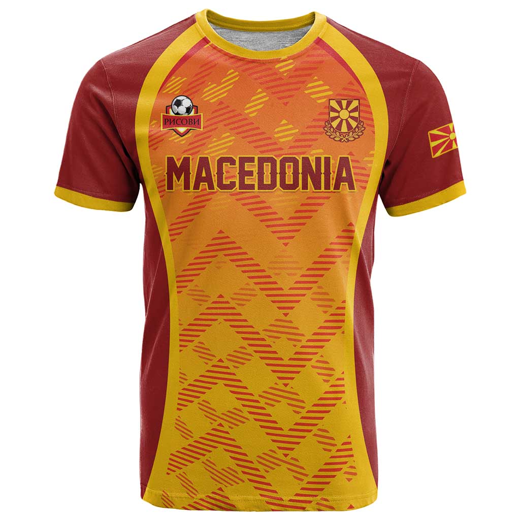 Custom Football 2026 Macedonia T Shirt The Red Devils Go Glory