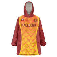 Custom Football 2026 Macedonia Wearable Blanket Hoodie The Red Devils Go Glory