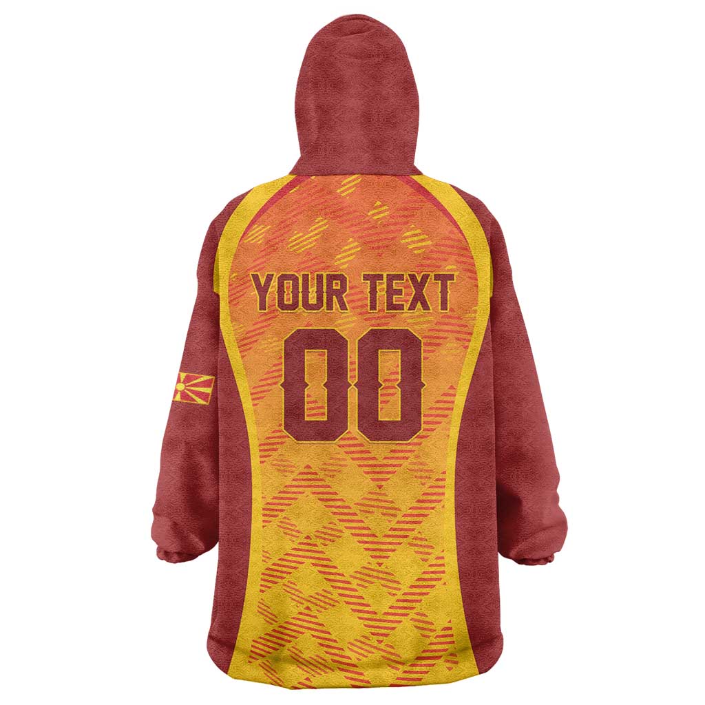 Custom Football 2026 Macedonia Wearable Blanket Hoodie The Red Devils Go Glory