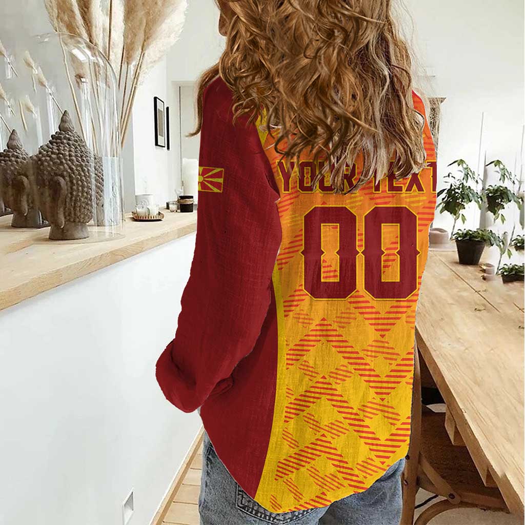 Custom Football 2026 Macedonia Women Casual Shirt The Red Devils Go Glory