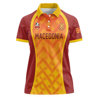 Custom Football 2026 Macedonia Women Polo Shirt The Red Devils Go Glory