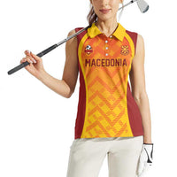 Custom Football 2026 Macedonia Women Sleeveless Polo Shirt The Red Devils Go Glory