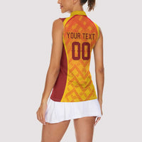 Custom Football 2026 Macedonia Women Sleeveless Polo Shirt The Red Devils Go Glory