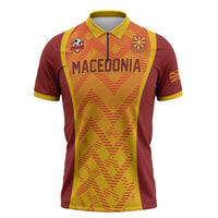 Custom Football 2026 Macedonia Zipper Polo Shirt The Red Devils Go Glory