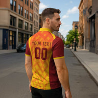 Custom Football 2026 Macedonia Zipper Polo Shirt The Red Devils Go Glory