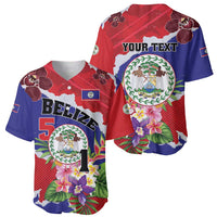 Personalised Belize 501 Tropical Black Orchid Baseball Jersey Grunge Stylized