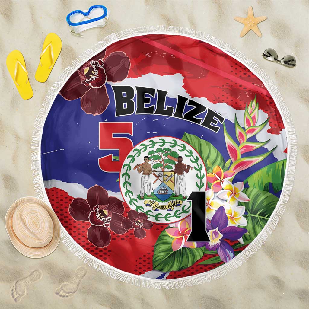 Belize 501 Tropical Black Orchid Beach Blanket Grunge Stylized