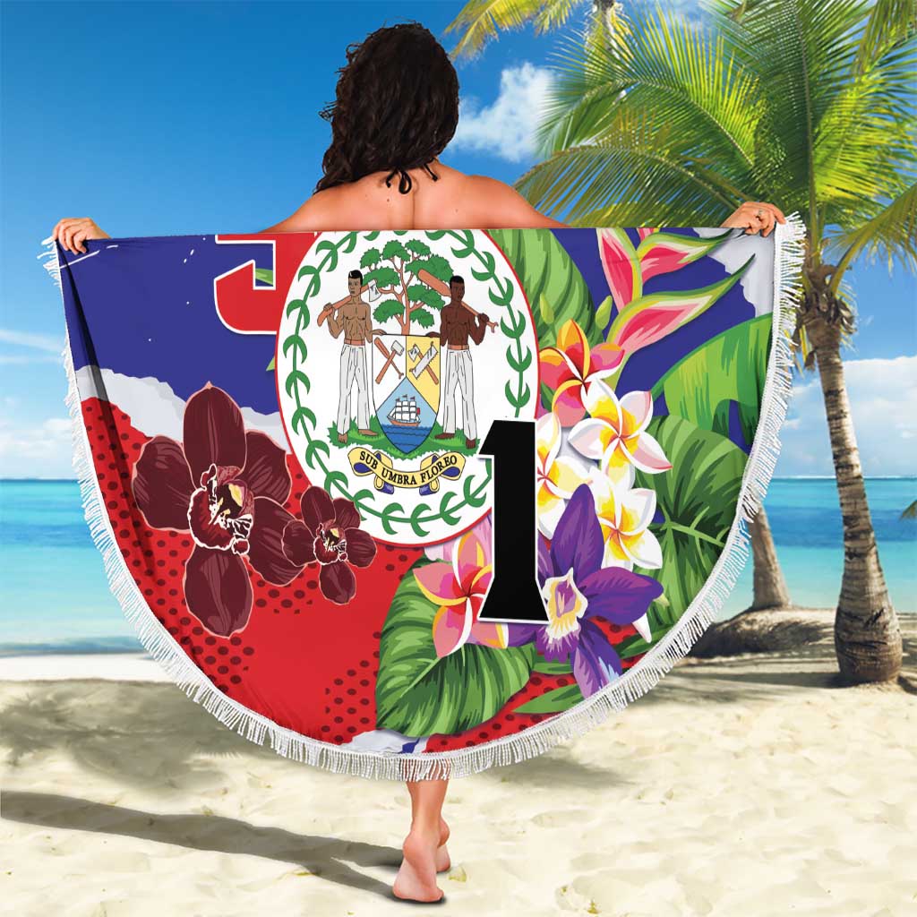 Belize 501 Tropical Black Orchid Beach Blanket Grunge Stylized
