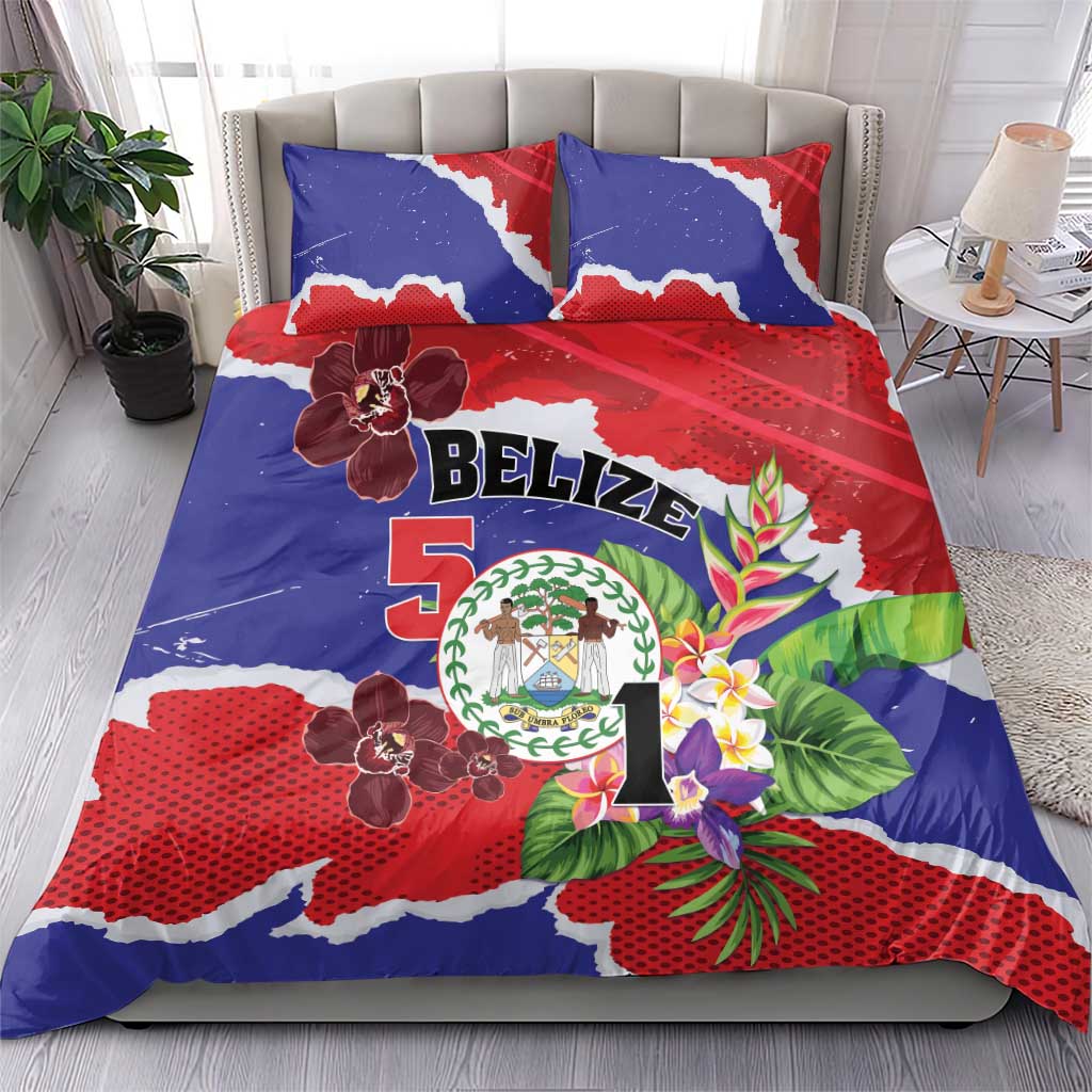 Belize 501 Tropical Black Orchid Bedding Set Grunge Stylized