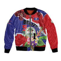 Personalised Belize 501 Tropical Black Orchid Bomber Jacket Grunge Stylized
