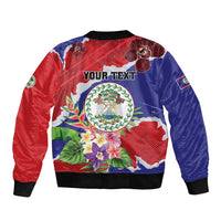 Personalised Belize 501 Tropical Black Orchid Bomber Jacket Grunge Stylized