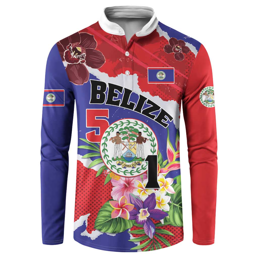 Personalised Belize 501 Tropical Black Orchid Button Sweatshirt Grunge Stylized