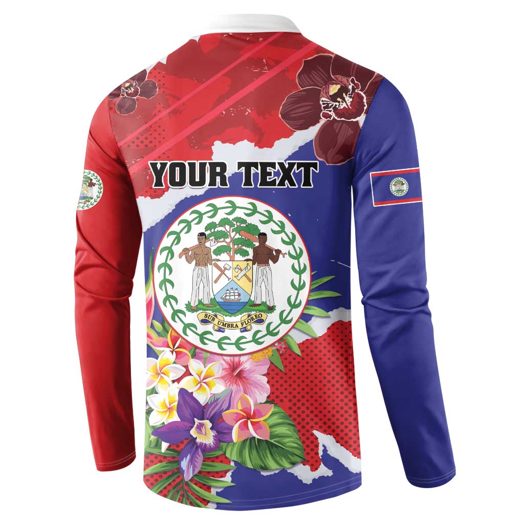 Personalised Belize 501 Tropical Black Orchid Button Sweatshirt Grunge Stylized