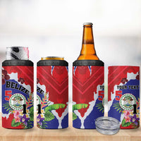 Personalised Belize 501 Tropical Black Orchid 4 in 1 Can Cooler Tumbler Grunge Stylized