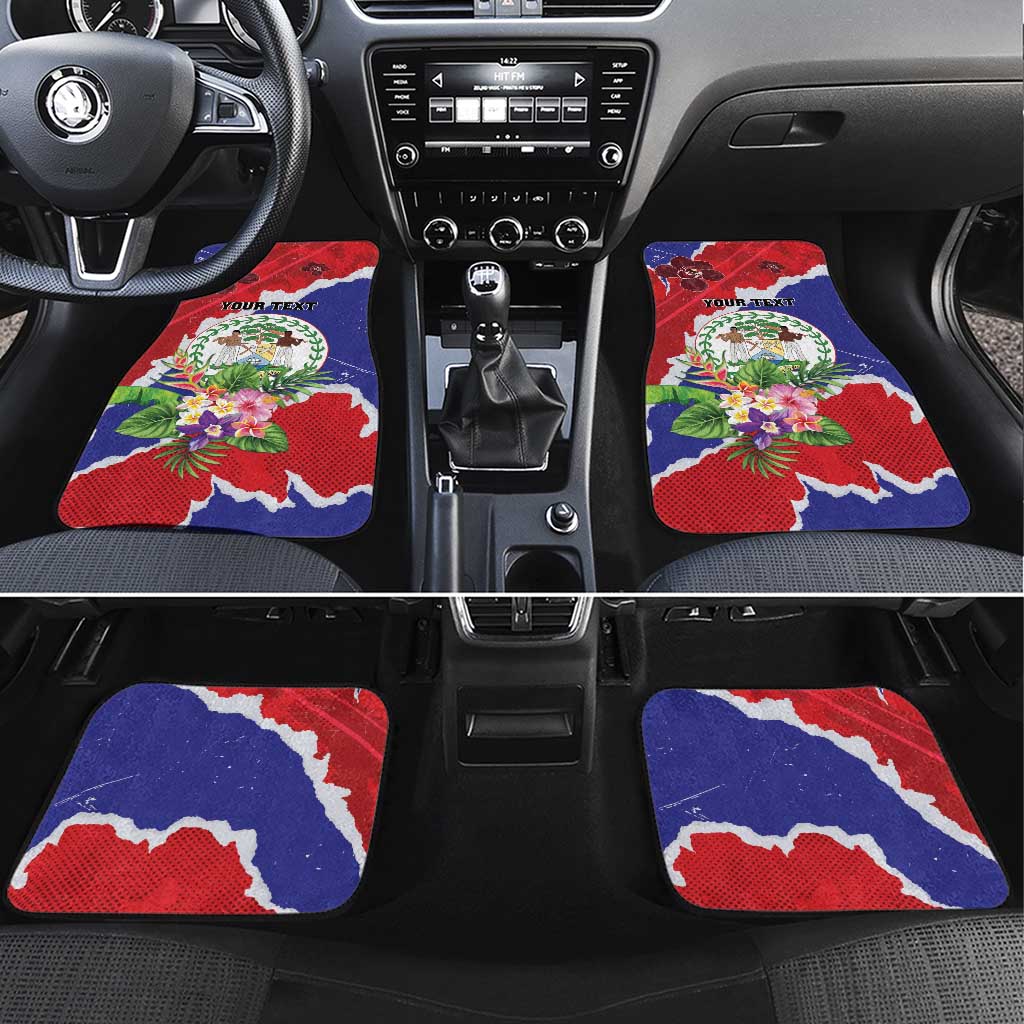 Belize 501 Tropical Black Orchid Car Mats Grunge Stylized
