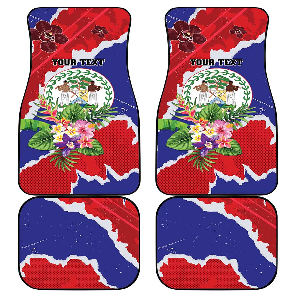 Belize 501 Tropical Black Orchid Car Mats Grunge Stylized