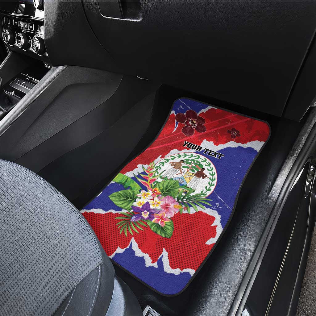 Belize 501 Tropical Black Orchid Car Mats Grunge Stylized