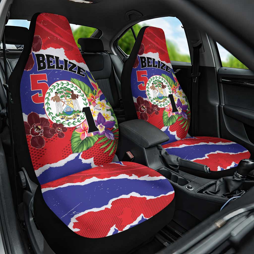 Belize 501 Tropical Black Orchid Car Seat Cover Grunge Stylized